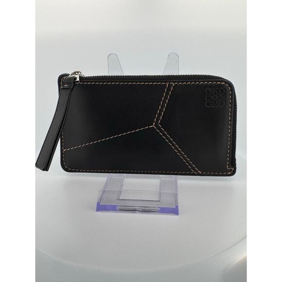 Loewe Black Puzzle Stitch Zip Card Holder - Picture 2 of 5